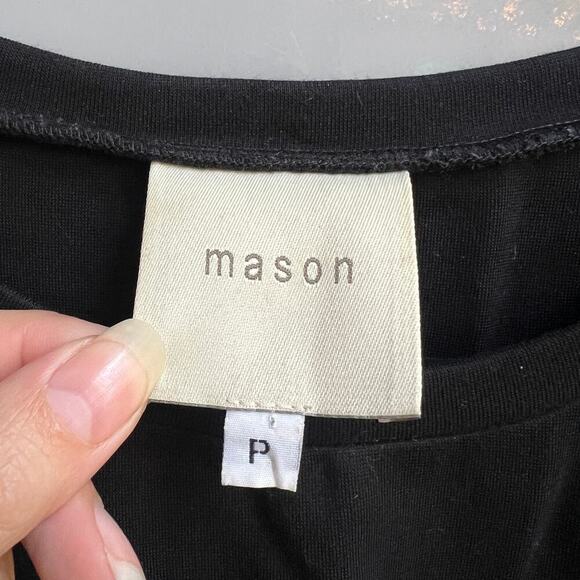 Mason Black Leopard Calf Hair Stripe Crew Neck Sweater - Picture 4 of 6